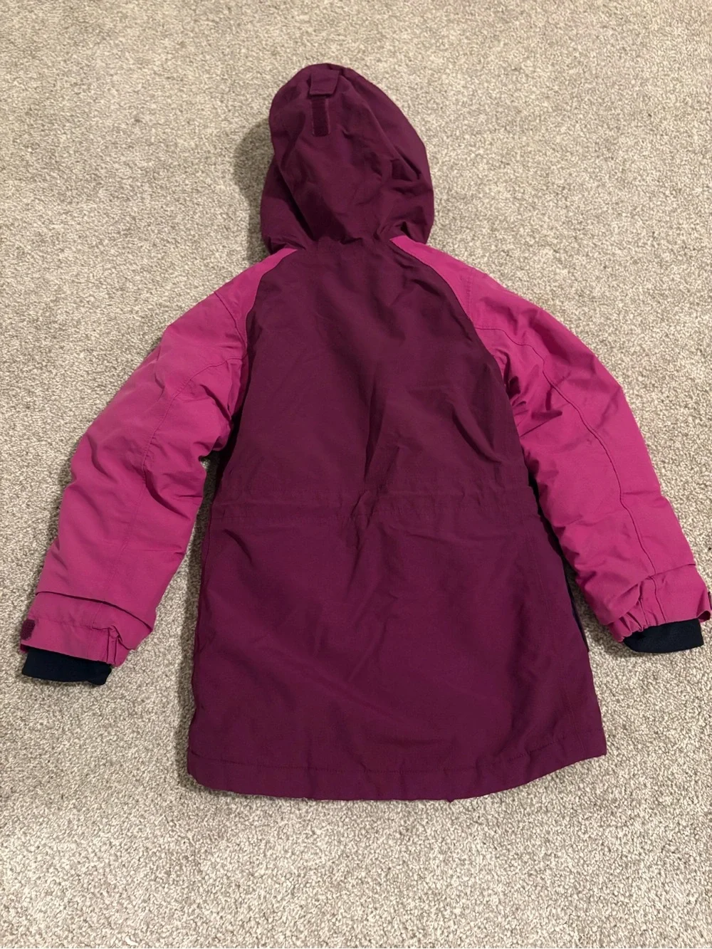Lands' End Two-Tone Berry and Magenta Hooded Winter Coat